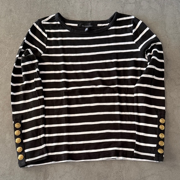 White House Black Market Tops - WHBM Striped Long Sleeve T-Shirt